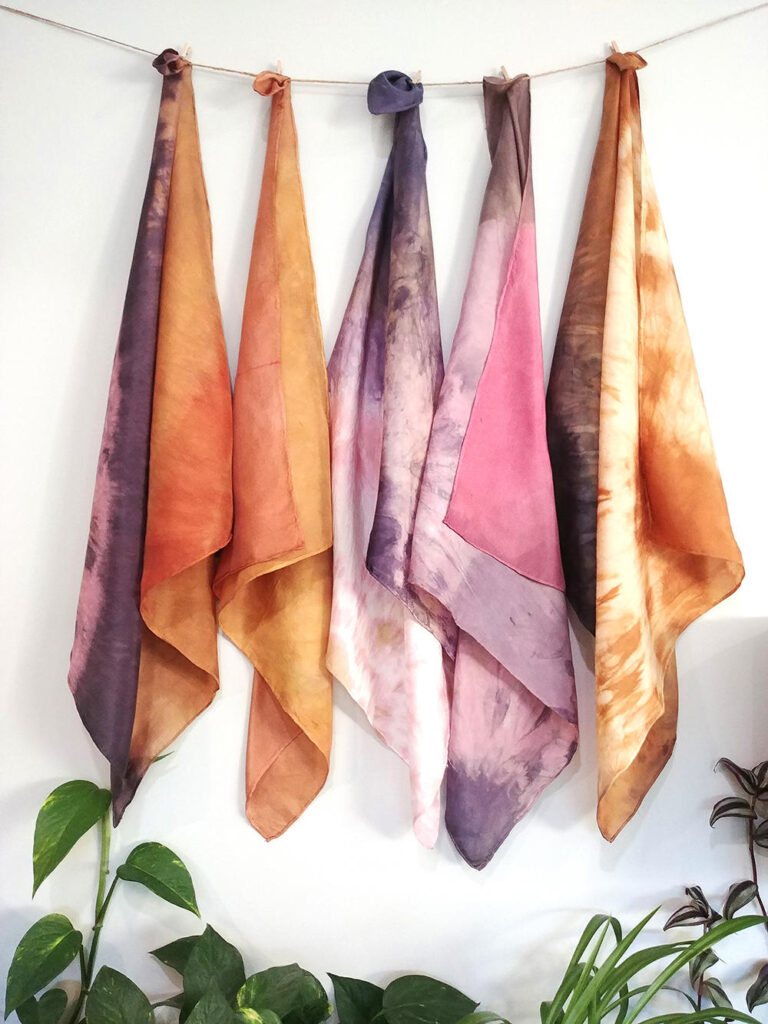 Natural dyed scarfs